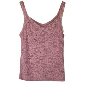 Y2K Faded Glory Pink Dusk Lace Cami Tank Size Medium (8/10)